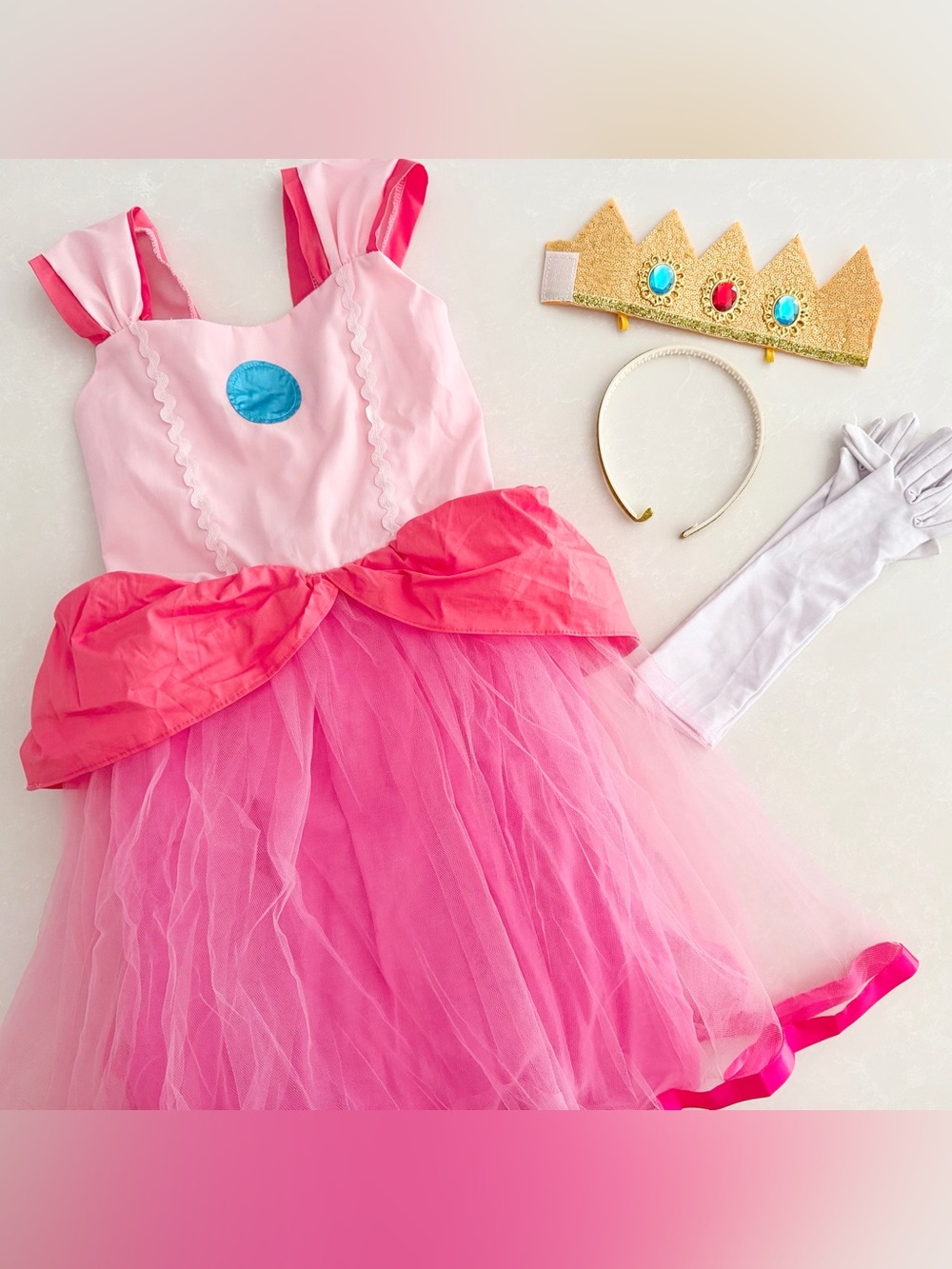Kids Princess Peach Costume Set • Size 8